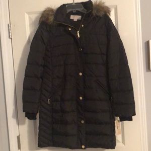 Michael Kors Faux Fur Down Coat sz Petite Medium